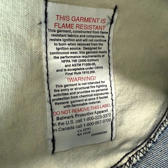Bulwark Jeans Men 32x29 Blue Flame Resistant Workwear Utility Protective Apparel - Picture 15 of 16
